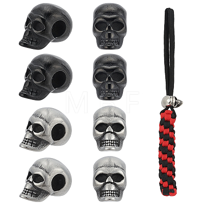 8Pcs 2 Colors Halloween 304 Stainless Steel European Beads STAS-OC0001-41-1