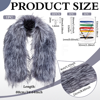 Artificial Wool Fur Collar AJEW-PH0008-64C-1