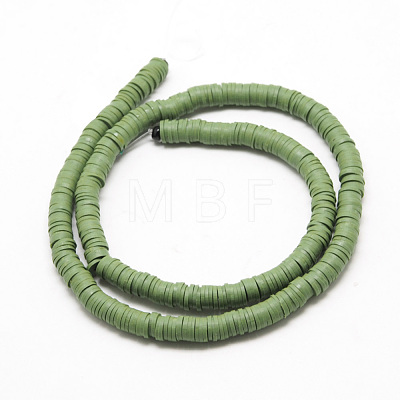 Flat Round Handmade Polymer Clay Beads CLAY-R067-8.0mm-43-1