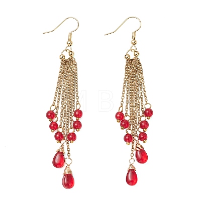 Teardrop 304 Stainless Steel Dangle Earrings EJEW-JE06926-1