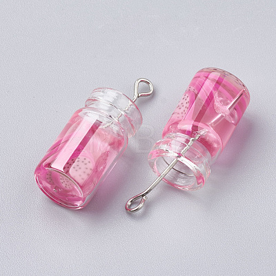 Glass Bottle Pendants X-CRES-N017-02-1