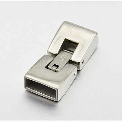 Smooth 304 Stainless Steel Watch Band Clasps STAS-E073-09-1