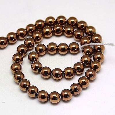 Electroplate Non-magnetic Synthetic Hematite Beads Strands LS-G-J169A-8mm-01-1