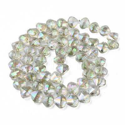 Electroplate Transparent Glass Beads Strands EGLA-N002-36-C05-1