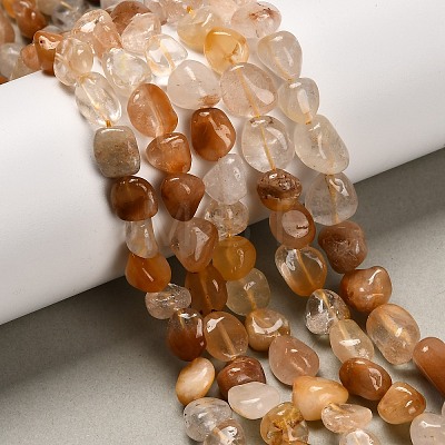 Natural Yellow Hematoid Quartz Beads Strands G-P568-C05-01-1