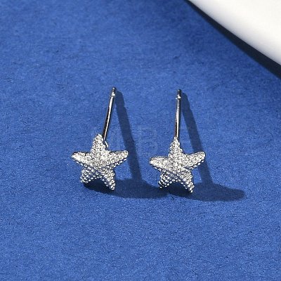 Brass Stud Earrings for Women EJEW-F403-03P-1