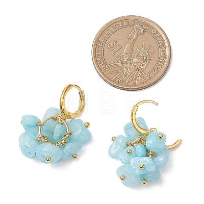 3 Pairs Natural Rose Quartz & White Jade & Lapis Lazuli Chip Beads Hoop Earrings EJEW-JE06823-1