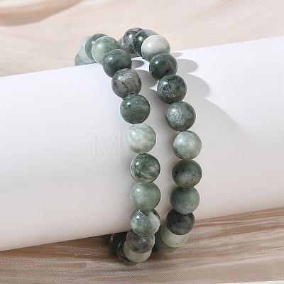 Natural Jade Round Beaded Stretch Bracelets GG-CBA12F1-02A-03-1