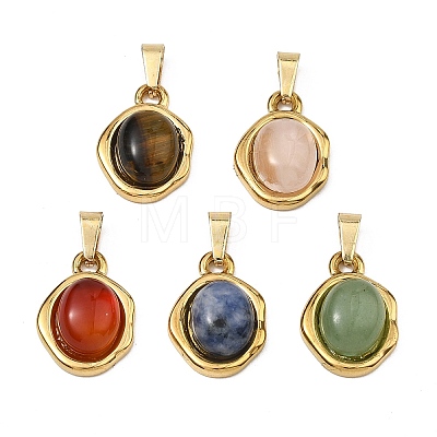 Natural Mixed Stone Pendants PALLOY-JF05696-1