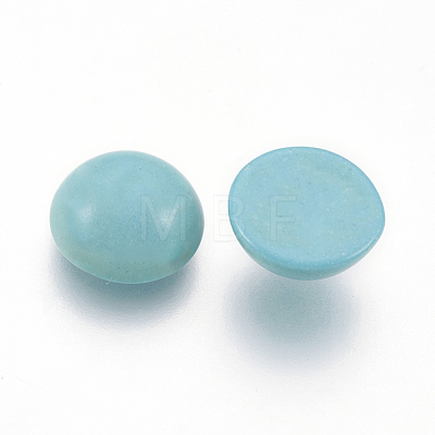 Synthetic Turquoise Flat Back Dome Cabochons X-TURQ-S266-10mm-01-1