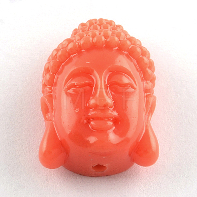 Dyed Buddha Head Synthetical Coral Beads CORA-R011-16-1