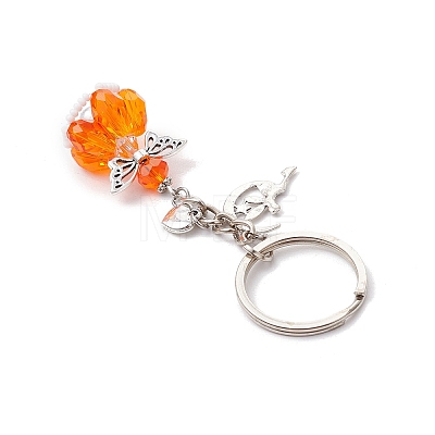 Glass & Tibetan Style Alloy Keychain KEYC-MZ00037-1