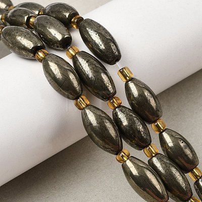 Natural Pyrite Beads Strands G-Z131-A01-02-1