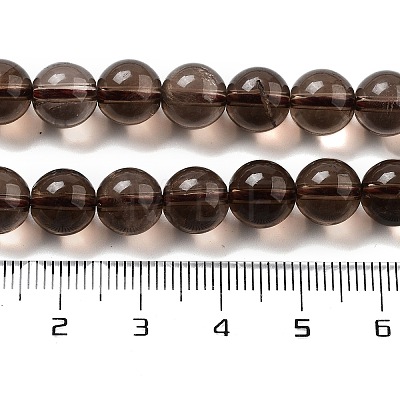 Natural Smoky Quartz Round Beads Strands G-E329-8mm-38A-1