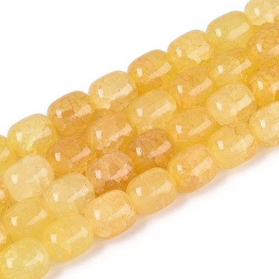 Baking Paint Crackle Glass Beads Strands DGLA-N019-01B-07-1