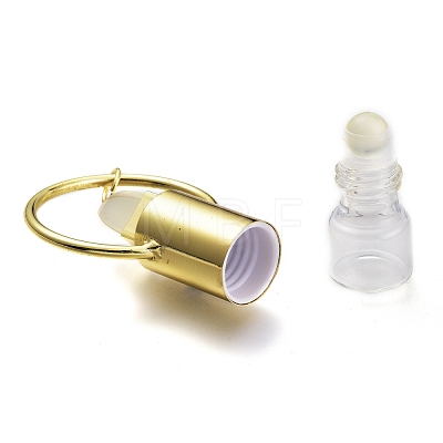 Lipstick Shape Faceted Natural Mixed Gemstone Perfume Bottle Pendants G-I298-02G-1