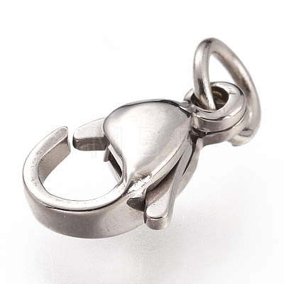 304 Stainless Steel Lobster Claw Clasps X-STAS-G240-01C-P-1