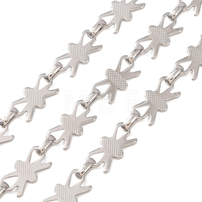 304 Stainless Steel Bowknot Link Chains SA-CBAE0F2-12P-1