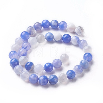 Natural Banded Agate Beads Strands G-P434-09A-A-1