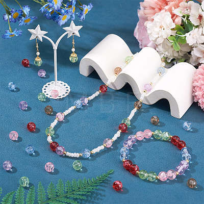 80Pcs Handmade Transparent Lampwork Beads FIND-TAD0001-04F-1