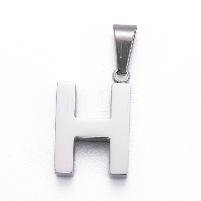 Non-Tarnish 304 Stainless Steel Letter Pendants STAS-H127-H-P-1