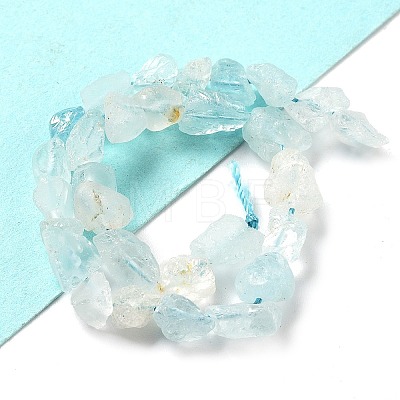 Raw Rough Natural Aquamarine Beads Strands G-P528-B10-01-1