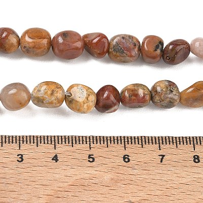 Natural Rainbow Petrified Wood Beads Strands GG-CBA9392-30-1