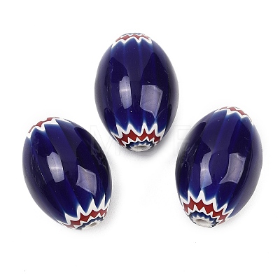 Handmade Millefiori Glass Beads LAMP-Z021-03-1