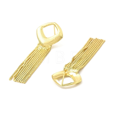 Hollow Rhombus Brass Stud Earrings EJEW-L270-26B-G-1