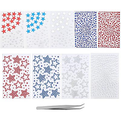 10Pcs 10 Styles Independence Day Self Adhesive Stickers DIY-PH0036-63-1