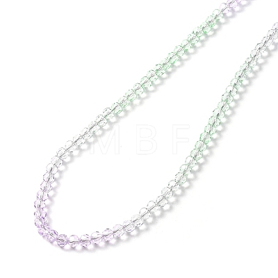 Bling Glass Round Beaded Necklace for Women NJEW-PH01490-04-1