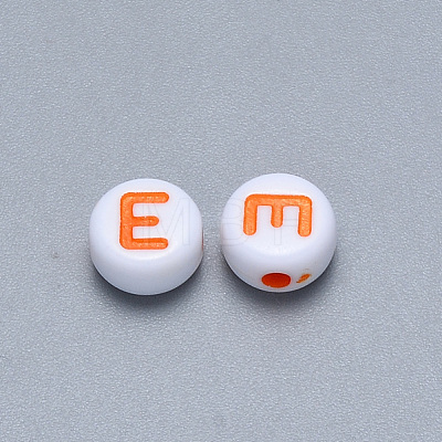 Craft Acrylic Horizontal Hole Letter Beads SACR-S201-11E-1