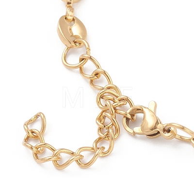 Vacuum Plating 304 Stainless Steel Coffee Bean Chain Necklaces NJEW-O123-01G-1
