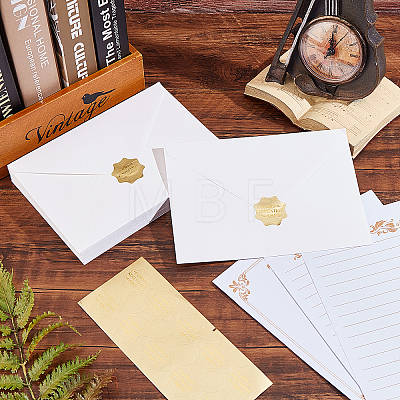 CRASPIRE Gilding Classical Kraft Paper Envelopes with Stickers DIY-CP0004-86B-1