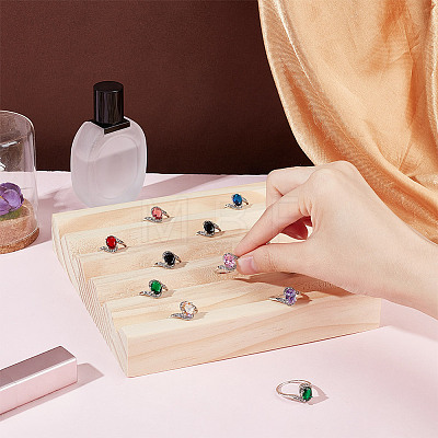 5-Slot Wood Rings Display Stands RDIS-WH0006-30-1