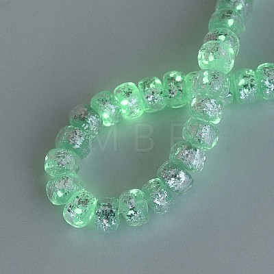 Luminous Handmade Silver Foil Glass Beads Strands FOIL-N029-02B-05-1