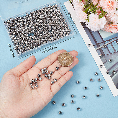 Beebeecraft 400Pcs 304 Stainless Steel Beads STAS-BBC0003-61A-1