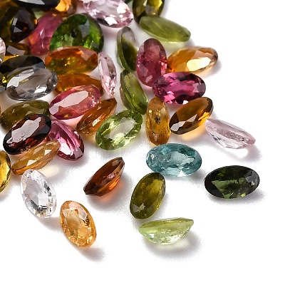 Faceted Natural Multicolor Tourmaline Cabochons G-I295-05C-11A-1