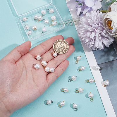 30Pcs 2 Colors Natural Cultured Freshwater Pearl Pendant PALLOY-GA00037-1