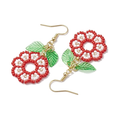 Handmade Seed Beads Dangle Earrings EJEW-MZ00143-02-1