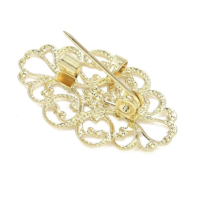 Flower Brass Lapel Pin Brooches for Clothes KK-CBA19A0-03G-1