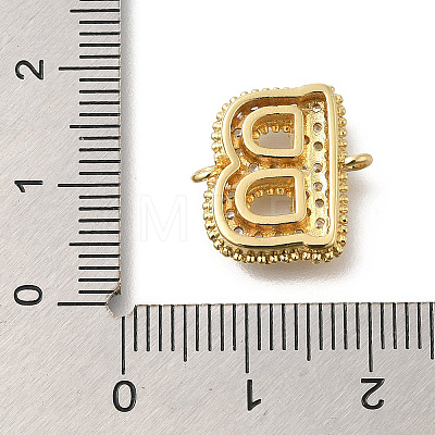 Brass Micro Pave Cubic Zirconia Letter Links KK-I717-04B-1