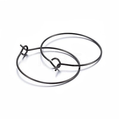 304 Stainless Steel Hoop Earring Settings STAS-H467-01B-25MM-1