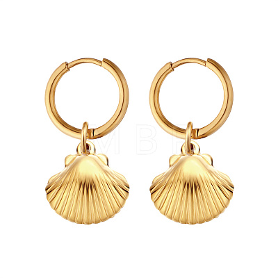 Stainless Steel Seashell Shape Earrings for Women YF2075-2-1