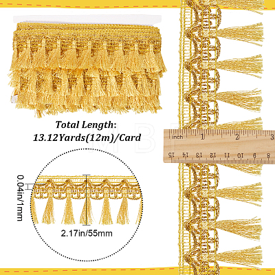 12M Filigree Polyester Lace Fringe Trim OCOR-WH0089-12A-1