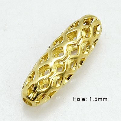 Brass Filigree Beads KK-H737-15x5mm-G-1