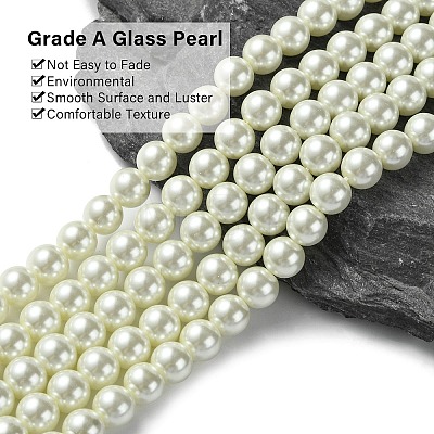 Eco-Friendly Dyed Glass Pearl Round Bead Strands X-HY-A002-8mm-RB011-1