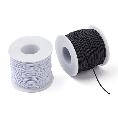 2 Rolls 2 Colors Round Polyester Elastic Cord EC-YWC001-04-1
