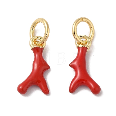 Brass Enamel Charms KK-L216-007G-1