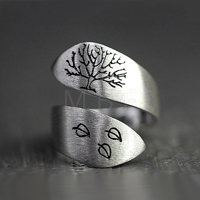 Brass Tree of Life Open Cuff Ring FIND-PW0020-07AS-1